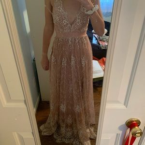 Rose Gold Sparkly Maxi Dress